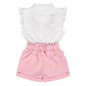 Girls 2pcs Lace Top and Shorts Set